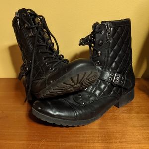 Black combat boots